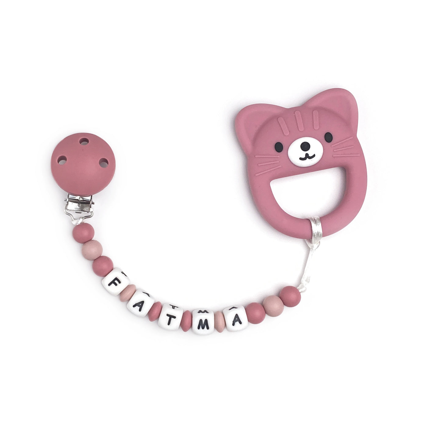 Kitten Teether Chain | Dark Pink