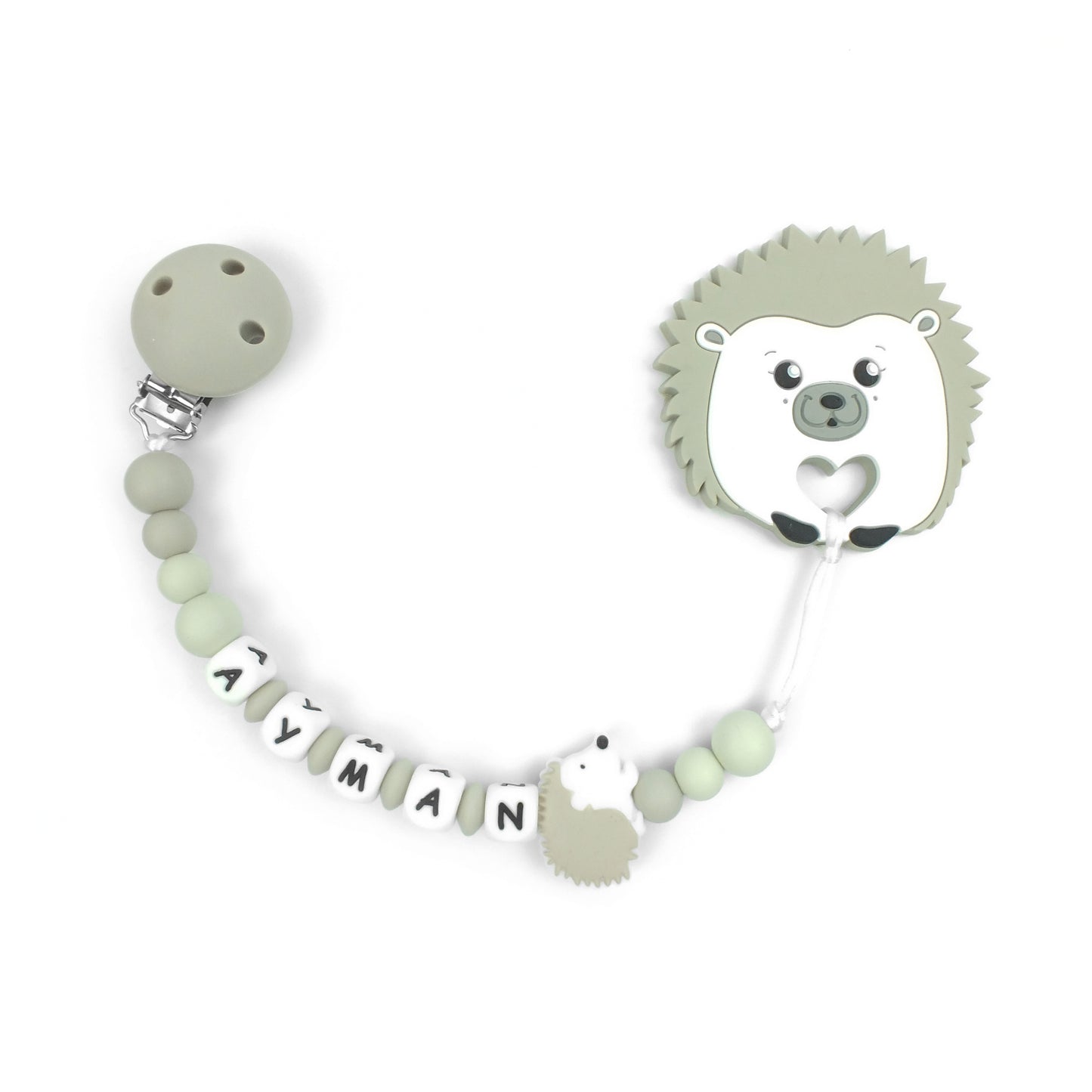 Moss Grey Hedgehog Teether Chain