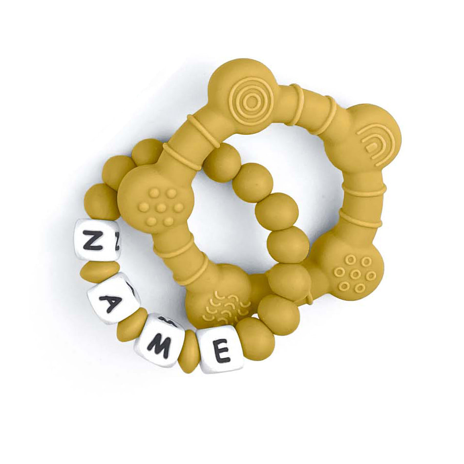 Personalized Ring Teether with Silicone Bracelet