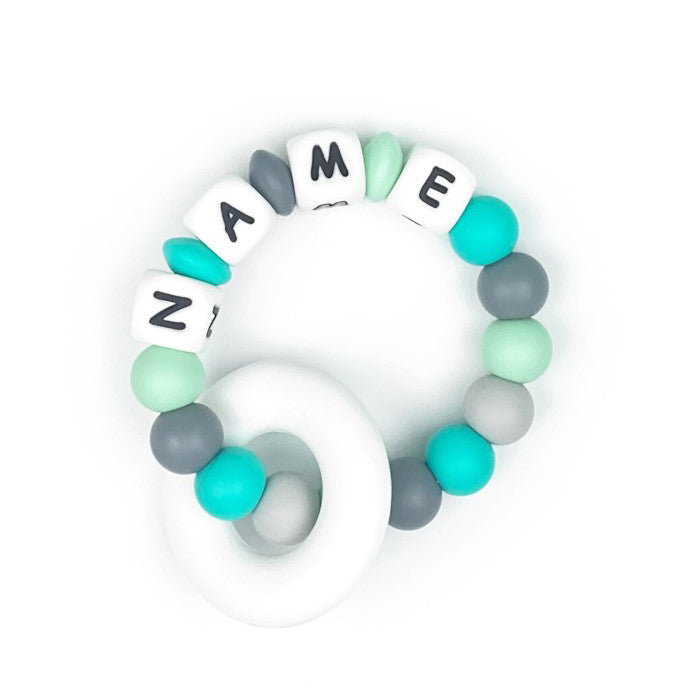 Personalized Rainbow Ring Teether