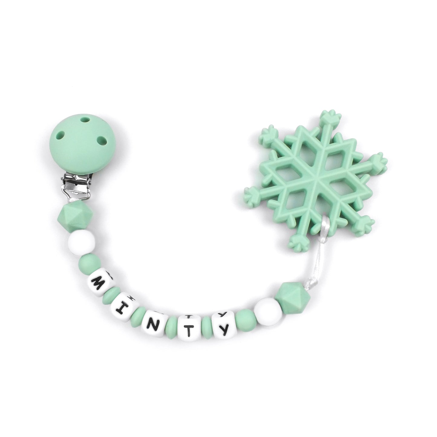 Snowflake Teether Chain - Mint