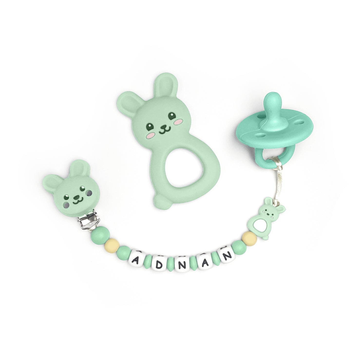 Bunny Chain With Pacifier & Bunny Teether