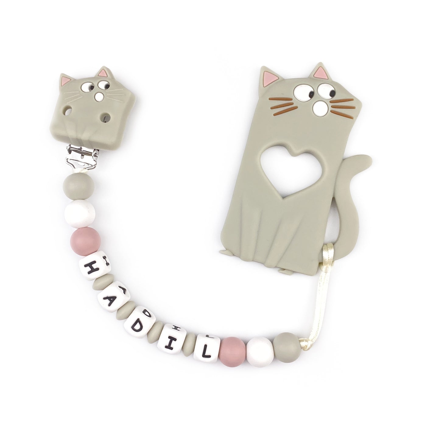 Kitty Teether Chain | Moss Grey