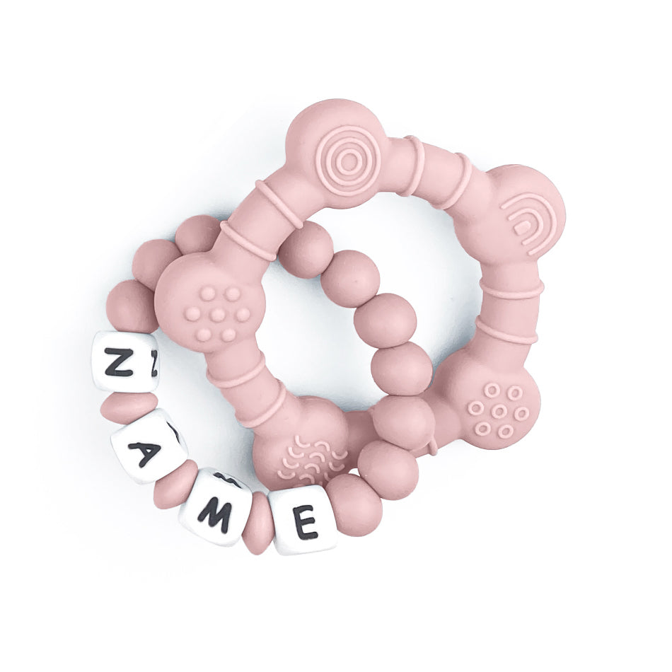 Personalized Ring Teether with Silicone Bracelet