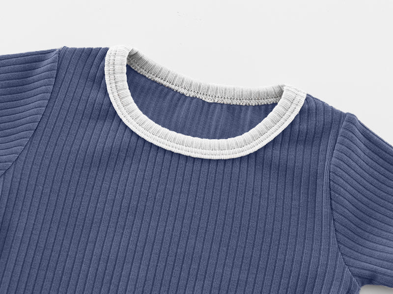 Plain Short Sleeve Bodysuit | Blue