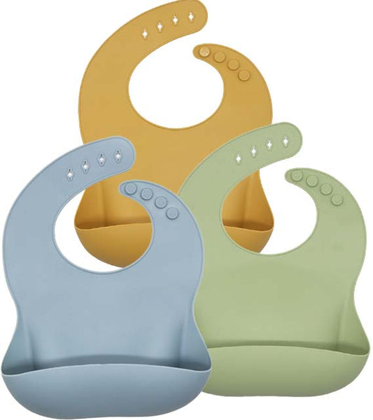 Silicone Adjustable Bib (Bundle of 3)