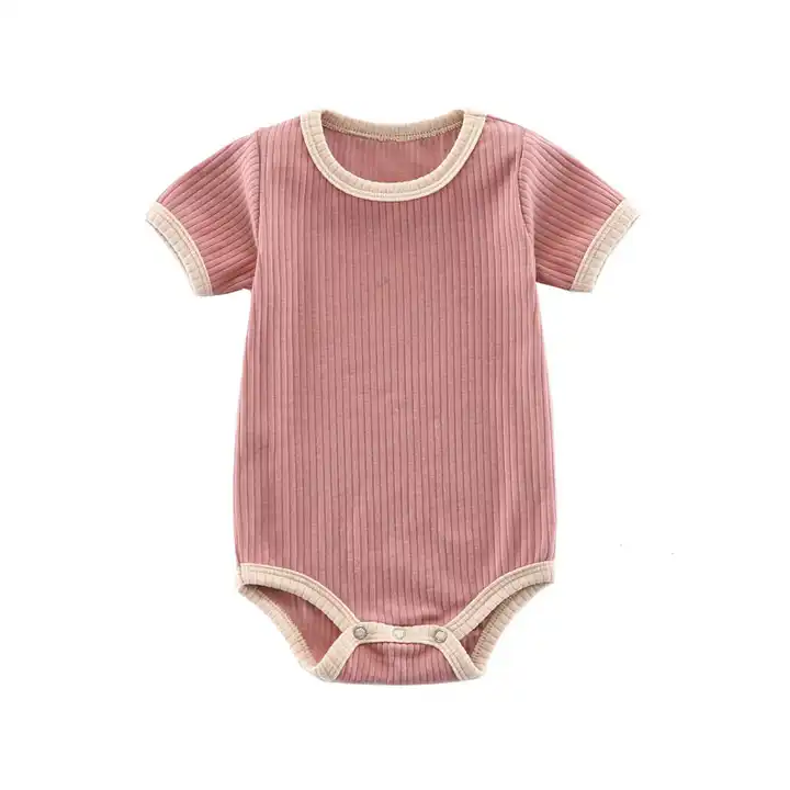 Plain Short Sleeve Bodysuit | Pink