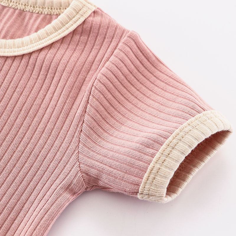 Plain Short Sleeve Bodysuit | Pink