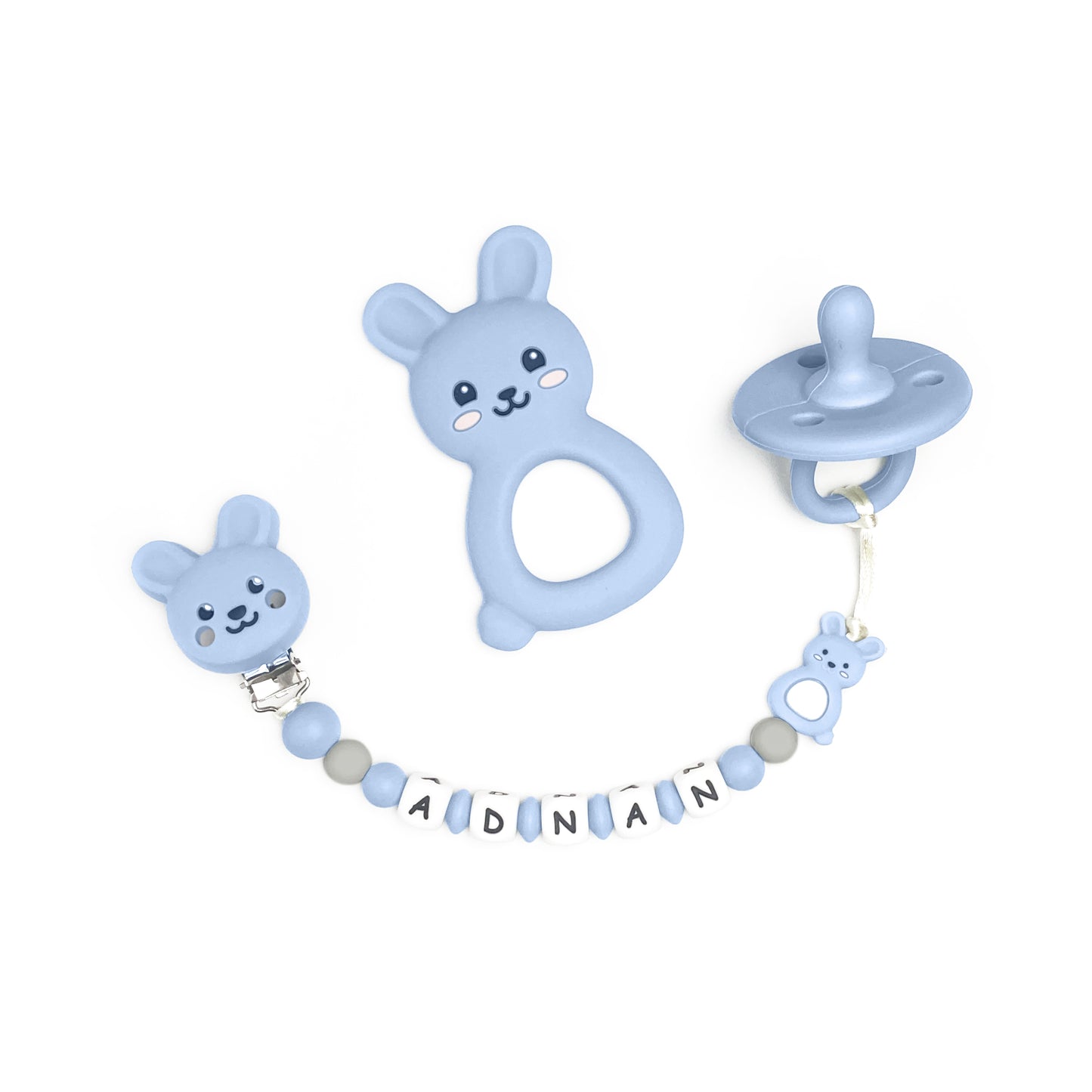 Bunny Chain With Pacifier & Bunny Teether