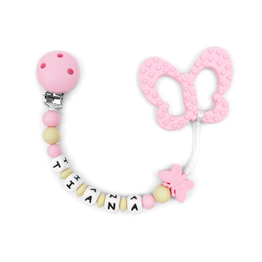 Butterfly Teether Chain | Pink