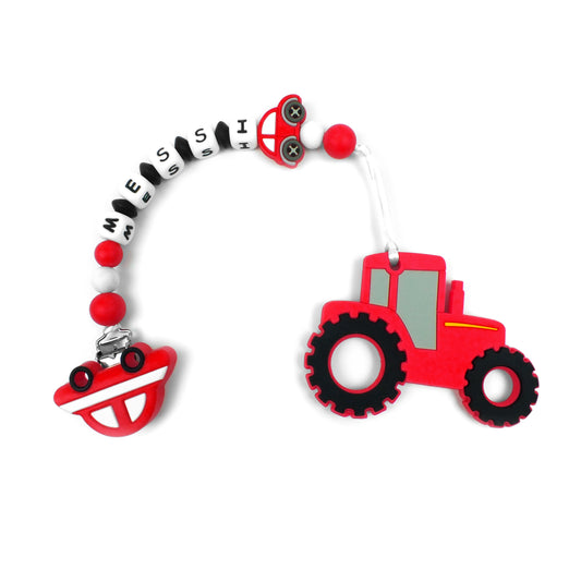 Red Tractor Teether Chain