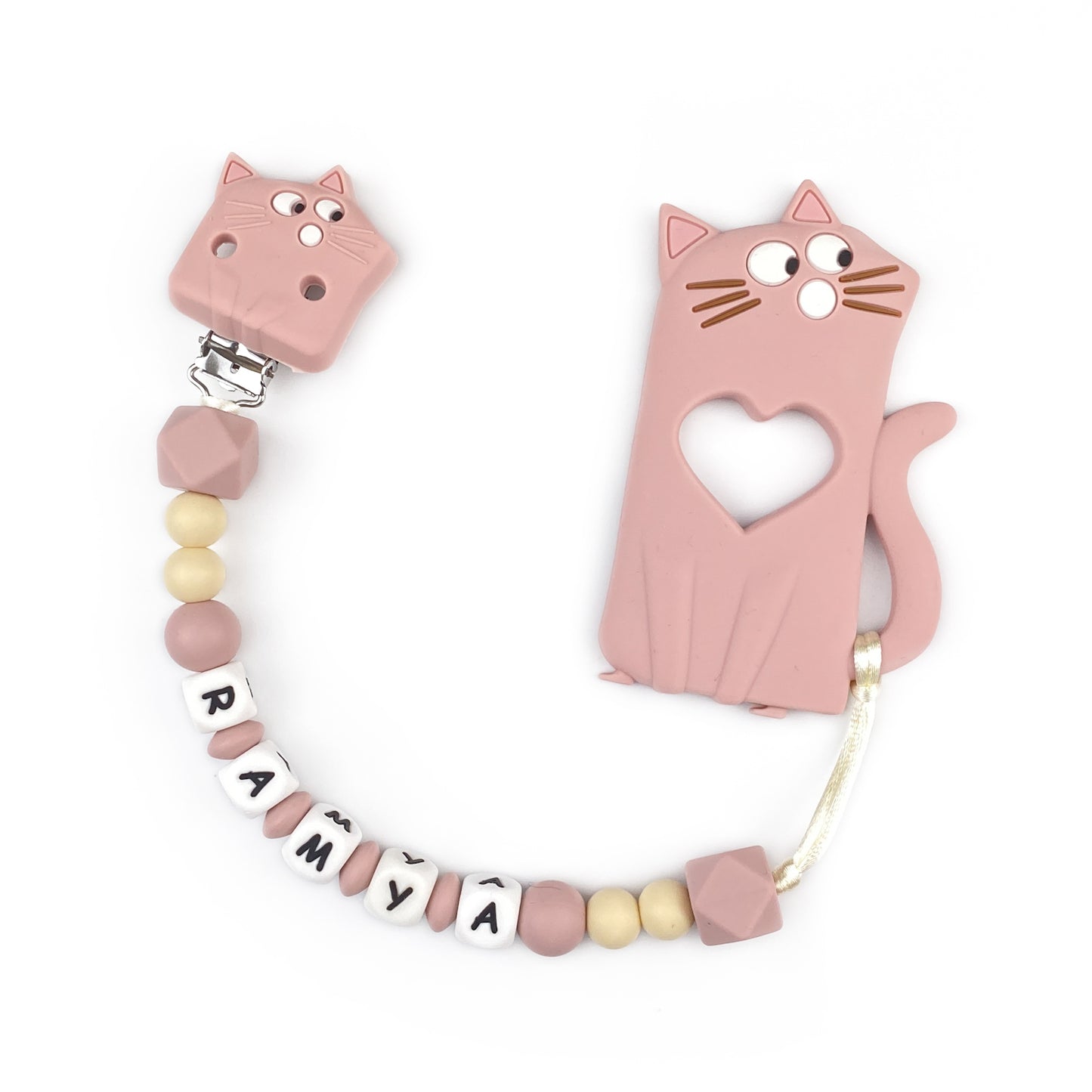 Kitty Teether Chain | Rose Pink